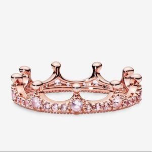 Authentic pandora Rose gold crown ring size 6💍